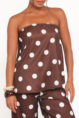 Brielle Polka Dot Set - Brown Polka Dot