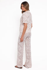 Briony Knit Pant Set - Cream