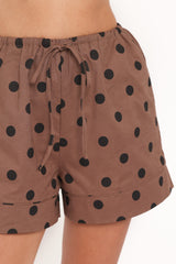 Carter Short Set - Brown Polka Dot