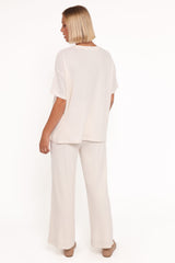 Granger Knit Pant Set - Cream