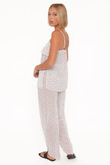 Hazel Pant Set - Cream Polka Dot