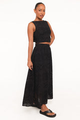 Isabelle Maxi Skirt Set - Black