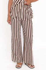 Kim Pant Set - Brown Stripe