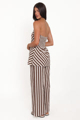 Kim Pant Set - Brown Stripe