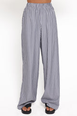 Melanie Pant Set - Charcoal Stripe