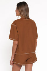 Melody Knit Short Set - Chocolate