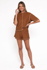 Melody Knit Short Set - Chocolate