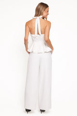 Odelia Halter Vest Pant Set - White