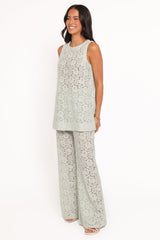 Sammy Embroidered Set - Mint Green