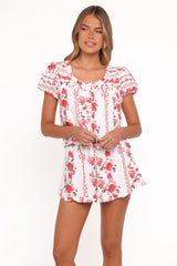 Solana Short Set - Red Rose