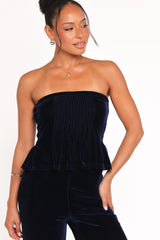 Sutton Strapless Pant Set - Midnight Blue Velvet