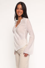 Adira Wrap Blouse - White