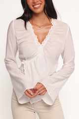 Adira Wrap Blouse - White