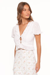 Andra Top - White Broderie