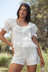 Anouk Button Through Top - White