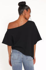 Ardena Boucle Knit Top - Black