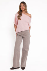 Ardena Boucle Knit Top - Pink