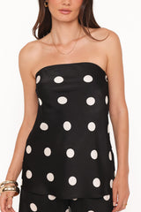 Belinda Strapless Top - Black/Cream