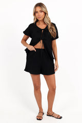 Bonnie Short Sleeve Top - Black