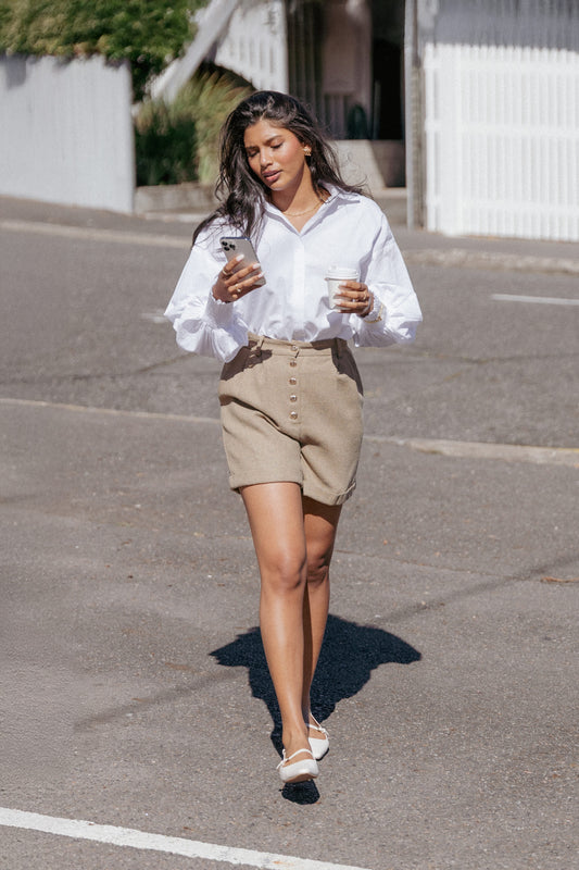 Briggs Long Sleeve Shirt - White