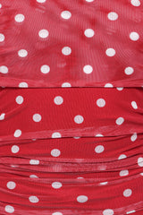 Caelira Off Shoulder Top - Red Polka Dot