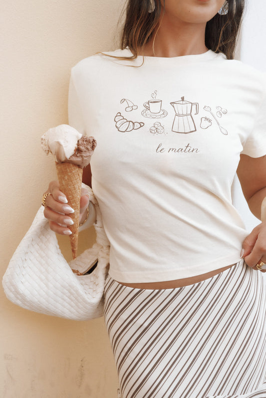 Camelia Graphic Tee - Cream