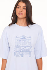 Carmen Graphic Tee - Baby Blue