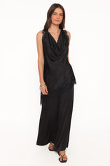 Clara Asymmetrical Lace Top - Black