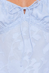Clodagh Textured Flutter Top - Powder Blue