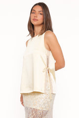 Coleman Side Slit Top - Butter Yellow