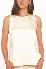 Coleman Side Slit Top - Butter Yellow