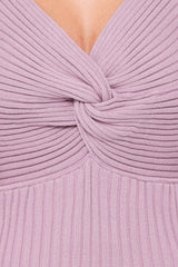 Demi Twist Detail Knit Top - Lavender