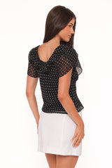 Dorado Top - Black/White Polkadot