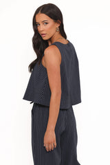 Enda Top - Navy White Stripe