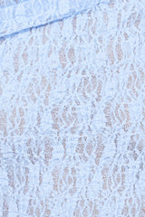 Faeriel Off Shoulder Lace Knit Top - Blue