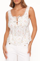 Gail Top - White Vintage Floral