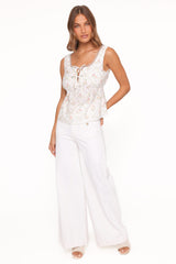 Gail Top - White Vintage Floral