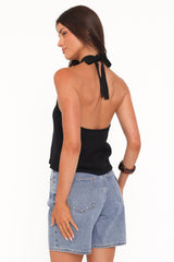 Haley Halter Top - Black