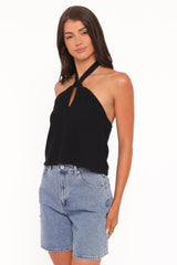Haley Halter Top - Black