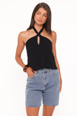 Haley Halter Top - Black