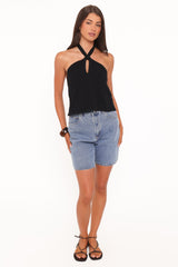 Haley Halter Top - Black