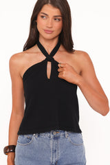 Haley Halter Top - Black