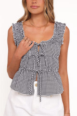 Harper Top - Black Gingham