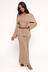 Indya Off Shoulder Top - Mocha