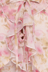 Ismena Tie Front Top - Blurred Pink Floral