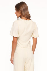 Jensen Scallop Hem Top - Butter Yellow