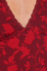 Kelso Top - Burgundy Floral