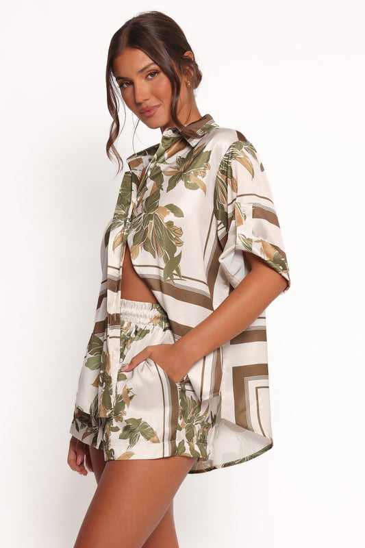 Lara Shirt - Olive Print