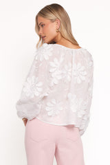 Leire Embroidered Blouse - White