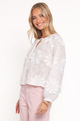 Leire Embroidered Blouse - White